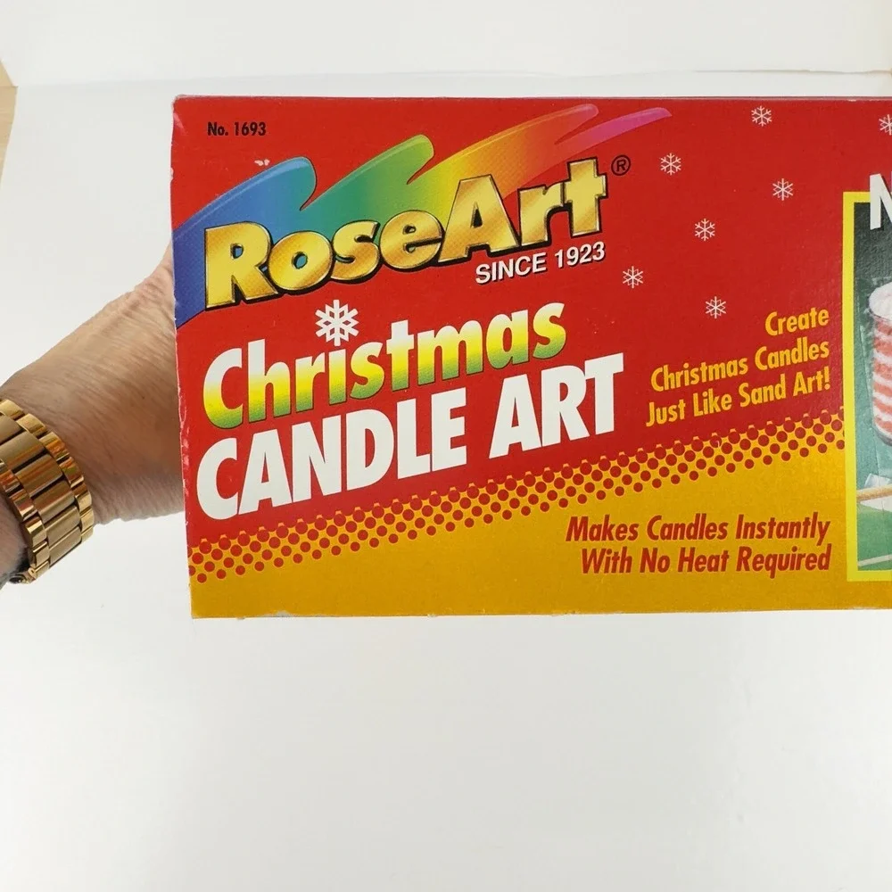 Vtg 1996 RoseArt Christmas Candle Making Art Kit NOS Made in USA Open Box UNUSED